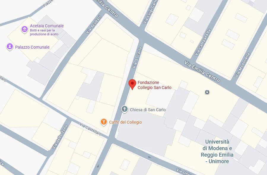 Map of Fondazione Collegio San Carlo in Modena